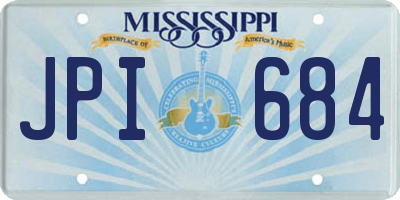 MS license plate JPI684