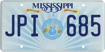 MS license plate JPI685