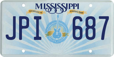 MS license plate JPI687