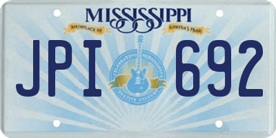MS license plate JPI692