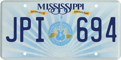 MS license plate JPI694