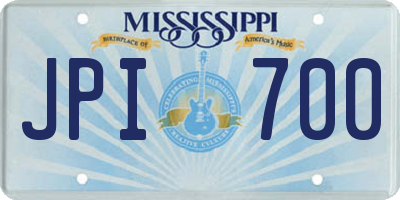 MS license plate JPI700