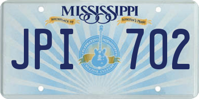 MS license plate JPI702
