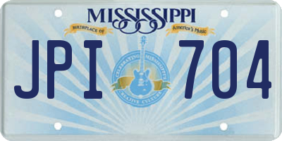 MS license plate JPI704