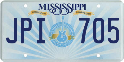 MS license plate JPI705