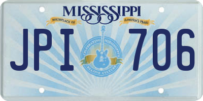 MS license plate JPI706