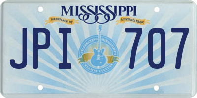 MS license plate JPI707