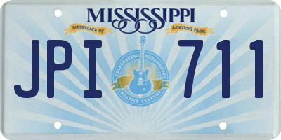 MS license plate JPI711