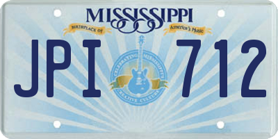 MS license plate JPI712