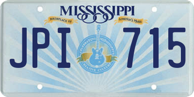 MS license plate JPI715