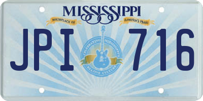 MS license plate JPI716