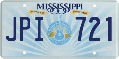 MS license plate JPI721