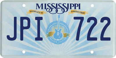 MS license plate JPI722
