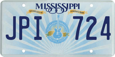 MS license plate JPI724