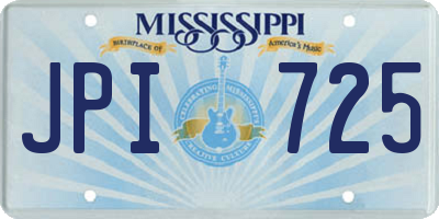 MS license plate JPI725