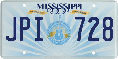 MS license plate JPI728