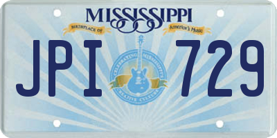 MS license plate JPI729