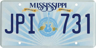 MS license plate JPI731
