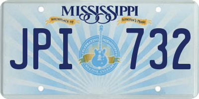 MS license plate JPI732