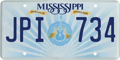 MS license plate JPI734