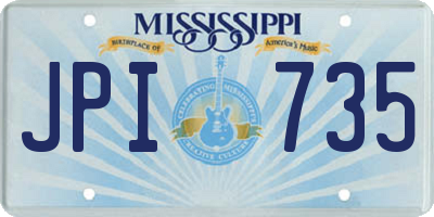 MS license plate JPI735