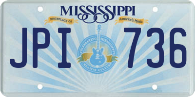 MS license plate JPI736