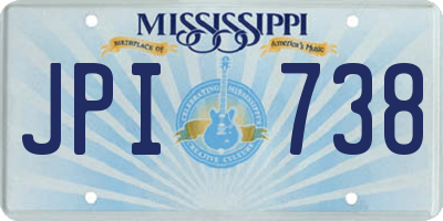 MS license plate JPI738