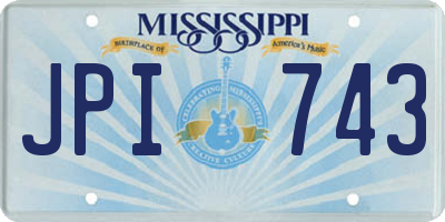 MS license plate JPI743