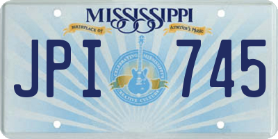 MS license plate JPI745