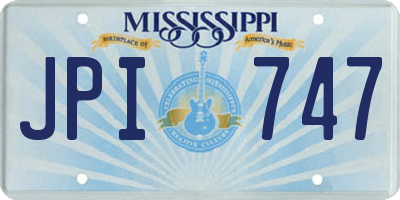 MS license plate JPI747