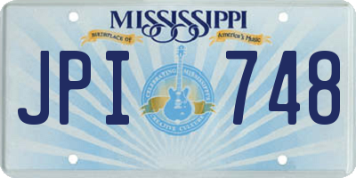 MS license plate JPI748