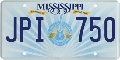 MS license plate JPI750