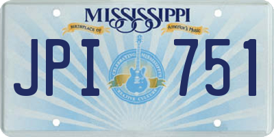 MS license plate JPI751