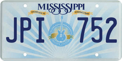 MS license plate JPI752