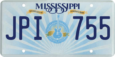 MS license plate JPI755