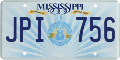 MS license plate JPI756