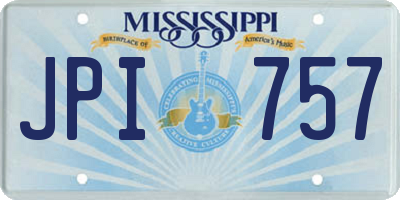 MS license plate JPI757