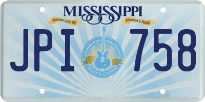 MS license plate JPI758
