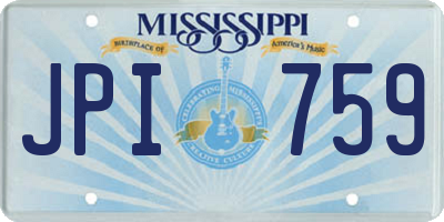 MS license plate JPI759