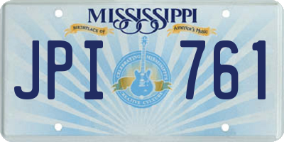 MS license plate JPI761