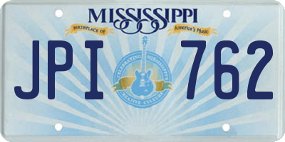 MS license plate JPI762