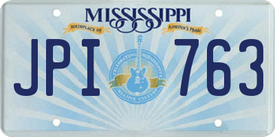 MS license plate JPI763