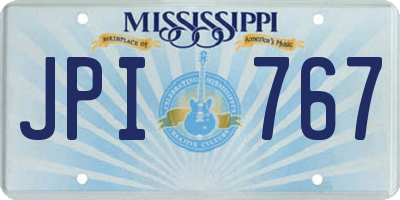 MS license plate JPI767