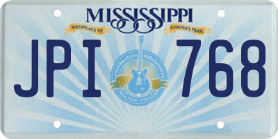 MS license plate JPI768