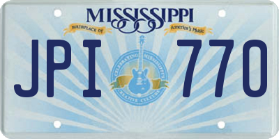 MS license plate JPI770