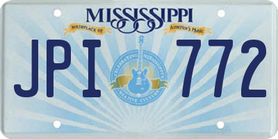 MS license plate JPI772