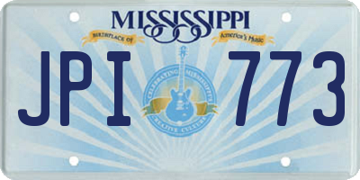 MS license plate JPI773