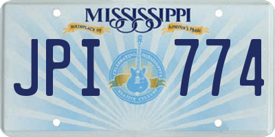 MS license plate JPI774