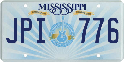 MS license plate JPI776