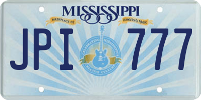 MS license plate JPI777